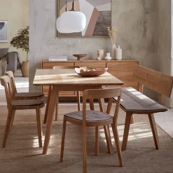 Holzbank Mirato(180 cm, Buche, mit Rückenlehne)