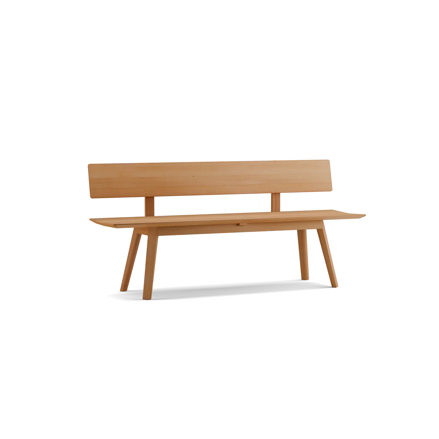 Holzbank Mirato(180 cm, Buche, mit Rückenlehne)
