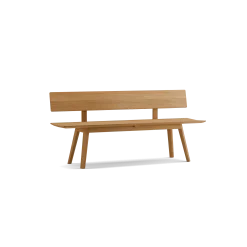 Holzbank Mirato(180 cm, Eiche, mit Rückenlehne)