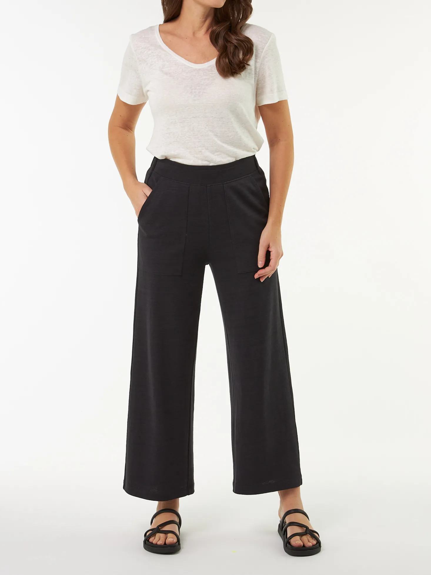 Hose aus Bio Leinen/Baumwolle(schwarz, 34)