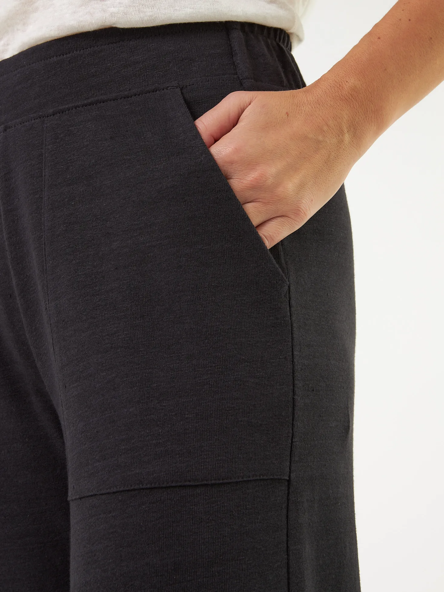 Hose aus Bio Leinen/Baumwolle(schwarz, 34)