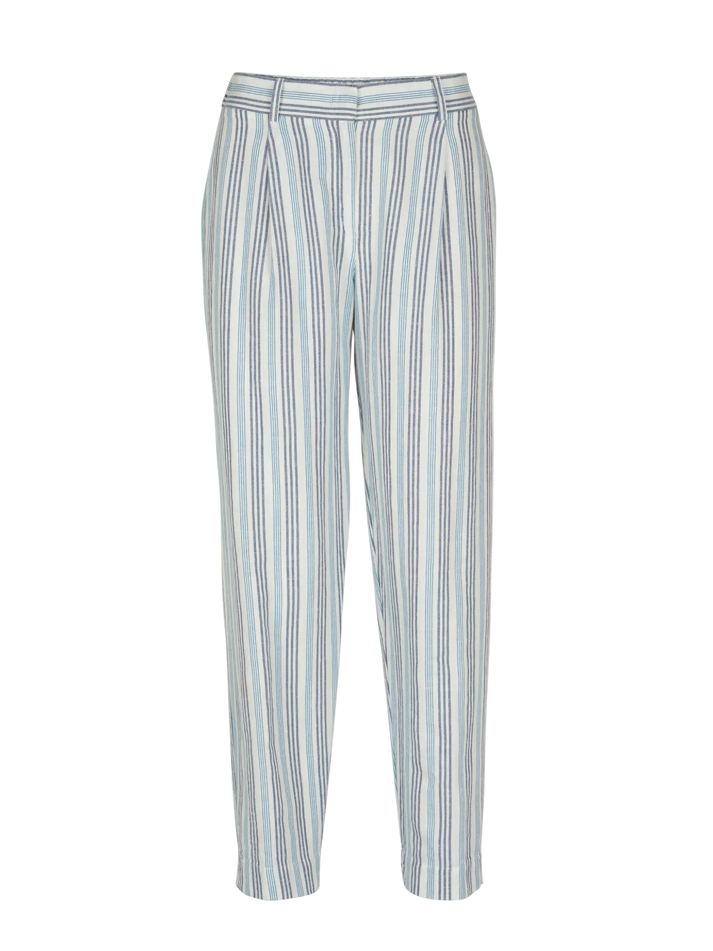Hose aus Bio Leinen und Baumwolle(multistreif blau, 38)