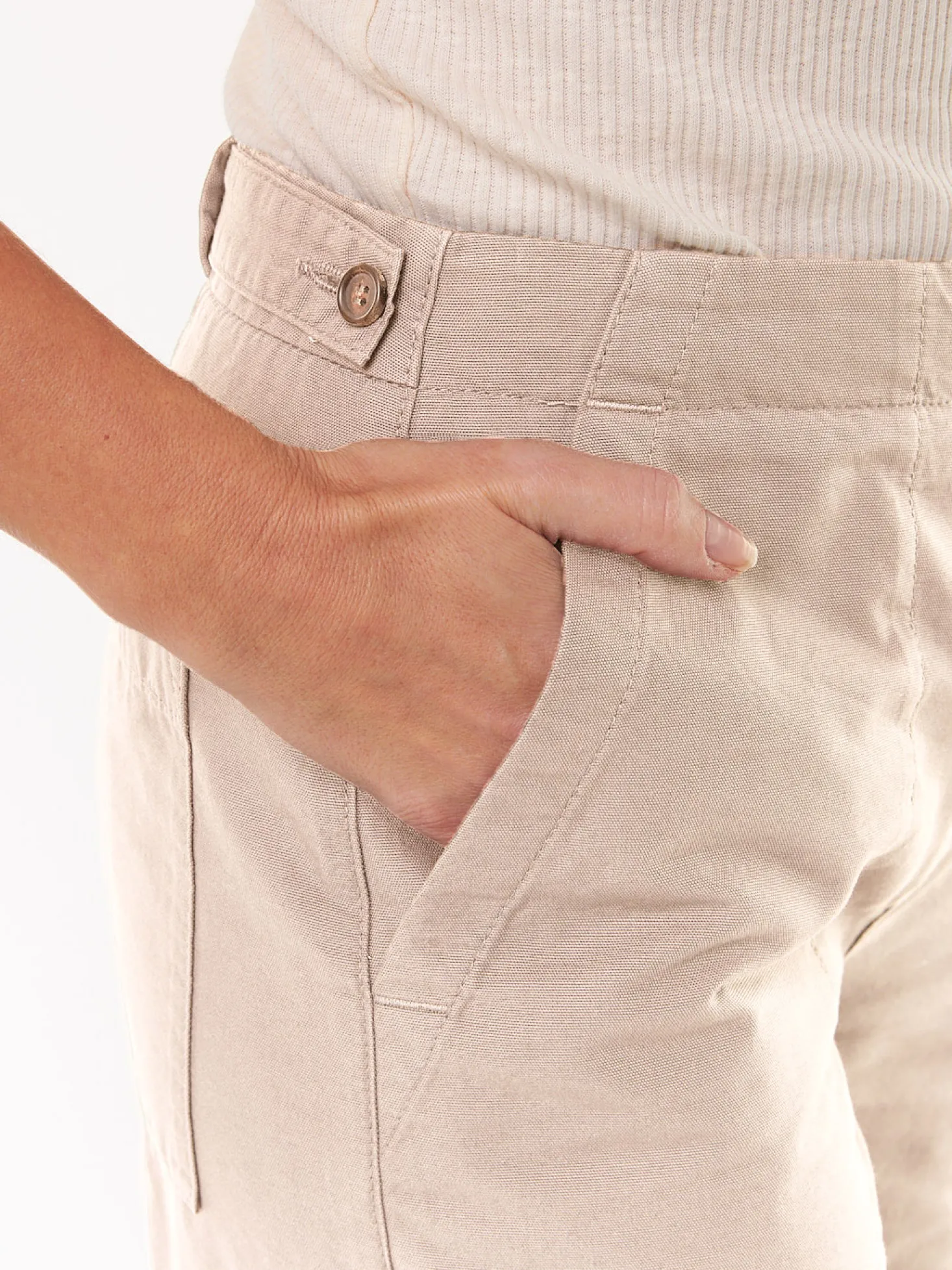 Hose mit weitem Bein aus Bio Baumwolle(kiesel, 38)