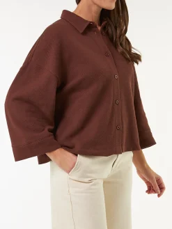 Jerseybluse aus Bio Baumwolle(chocolate, XS)
