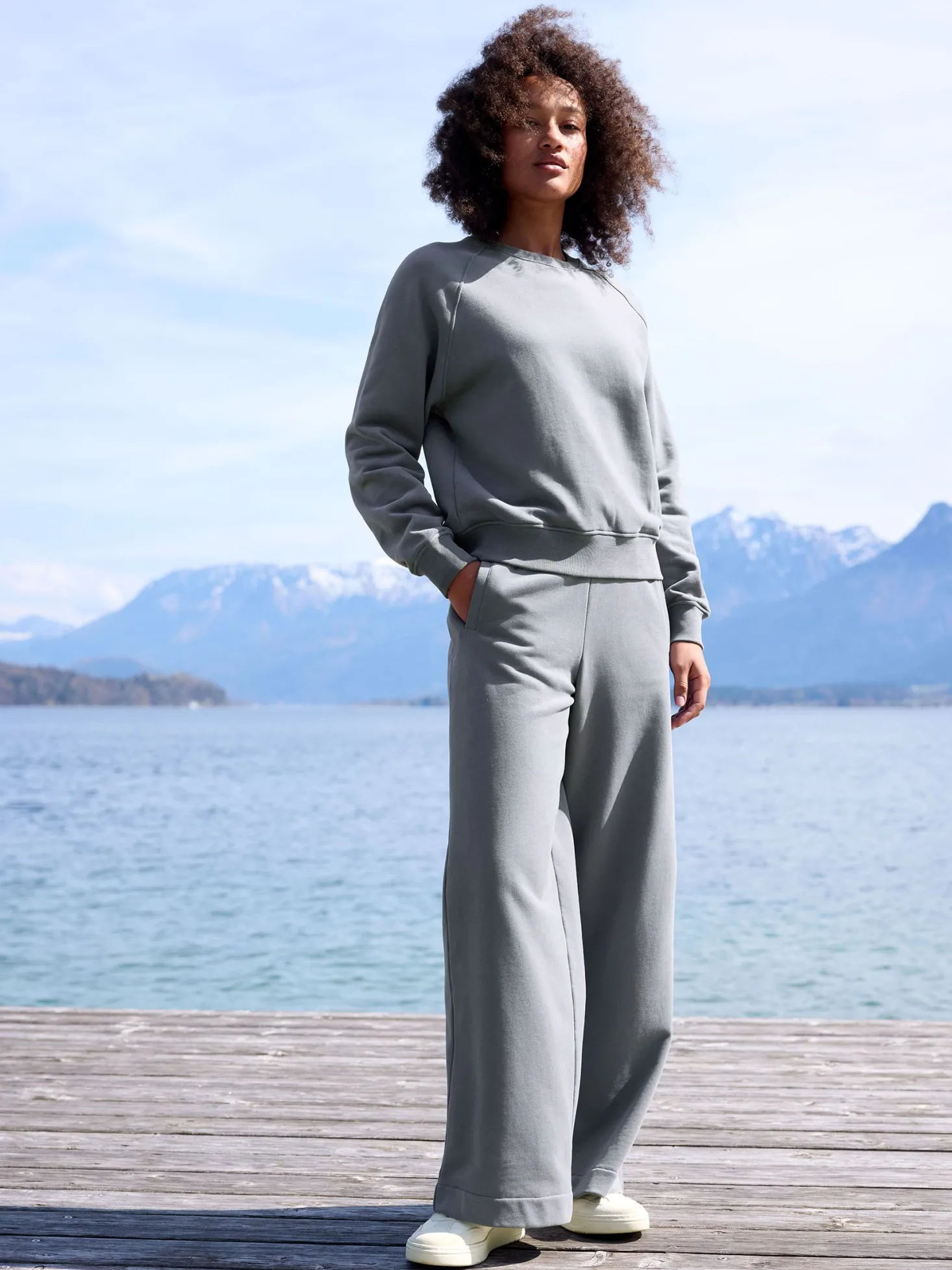 Joggpants aus Bio Baumwolle(schiefer, L)