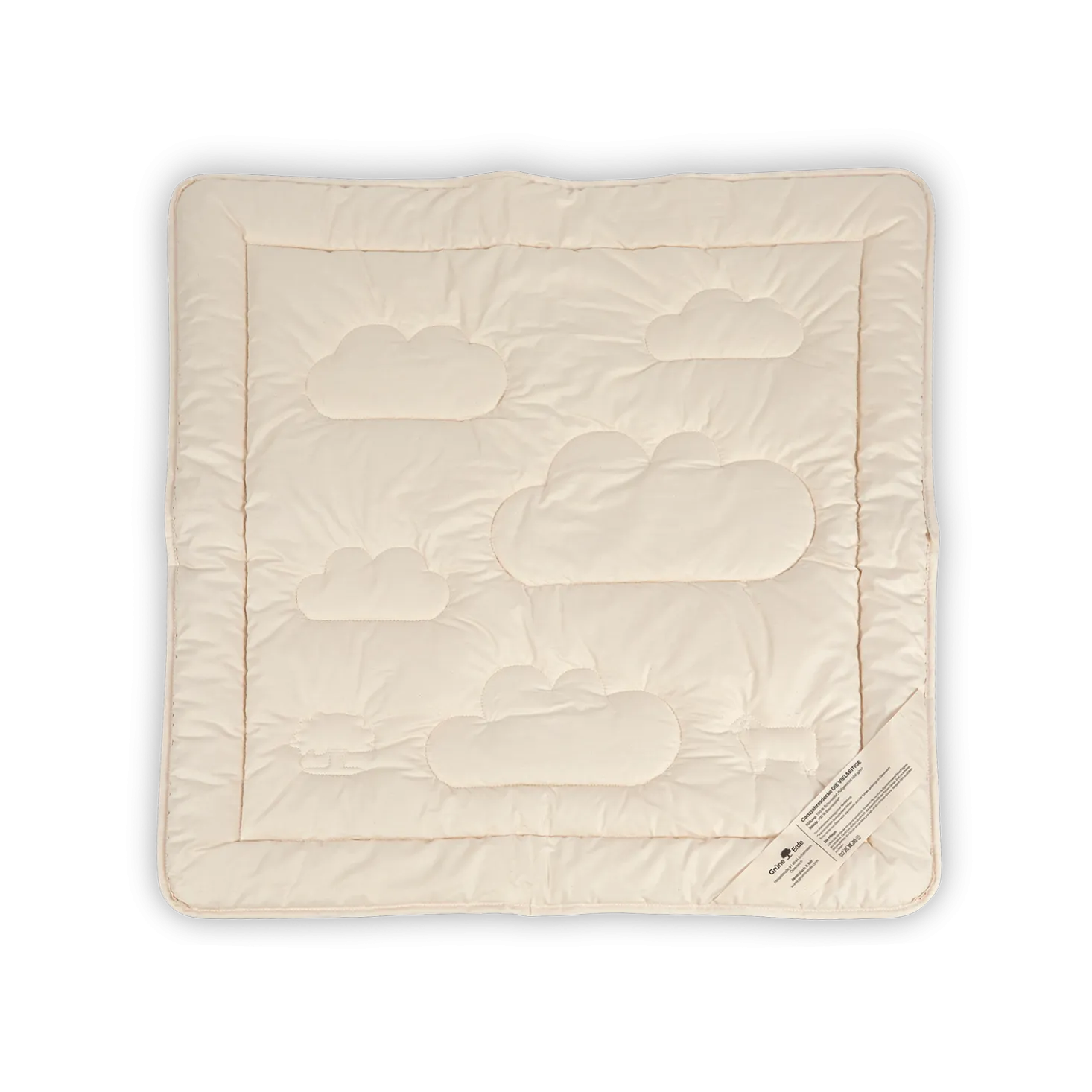 Kinder Sommerdecke Schafschurwolle mit Wolkensteppung150 g/m2 GOTS, NATURTEXTIL BEST (80 x 80 cm)