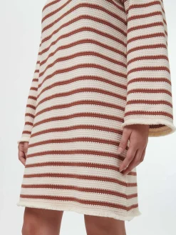 Kleid aus Bio-Baumwolle(offwhite/kastanie jacquard ringel , 36)