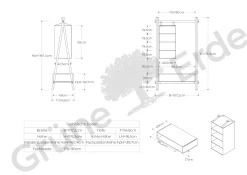 Kleiderständer Jukai Purmit Box und Hängefächer (Eiche)