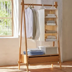 Kleiderständer Jukai Purmit Box und Hängefächer (Eiche)
