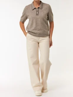 Kurzarmpullover aus Yakhaar und Schurwolle(yak mix natur/hasel, XS)