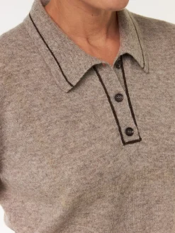 Kurzarmpullover aus Yakhaar und Schurwolle(yak mix natur/hasel, XS)
