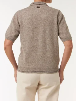 Kurzarmpullover aus Yakhaar und Schurwolle(yak mix natur/hasel, XS)