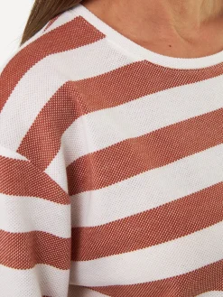 Kurzarmshirt aus Bio Baumwolle(bernstein/offwhite, L)