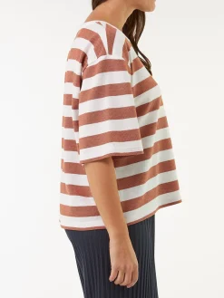 Kurzarmshirt aus Bio Baumwolle(bernstein/offwhite, L)
