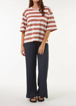 Kurzarmshirt aus Bio Baumwolle(bernstein/offwhite, L)