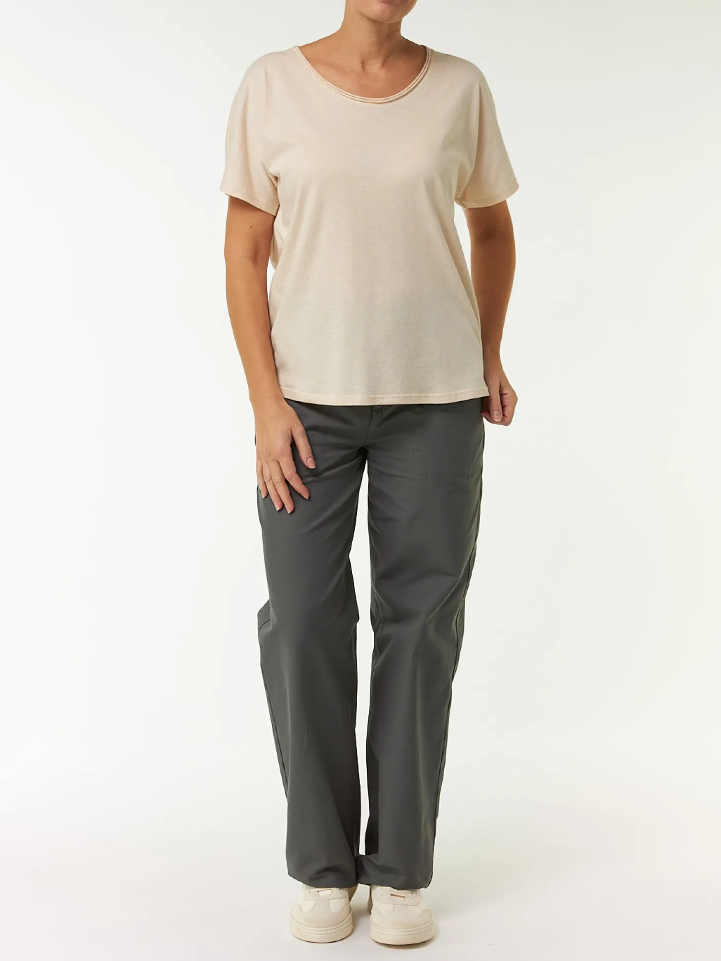 Kurzarmshirt aus Bio Baumwolle/Hanf(natur, 40)