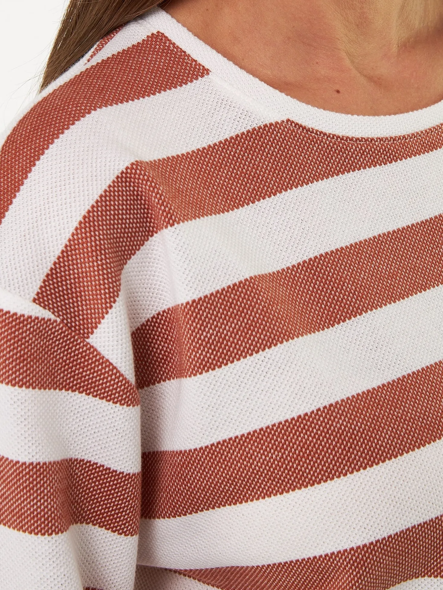 Kurzarmshirt aus Bio Baumwolle(bernstein/offwhite, S)