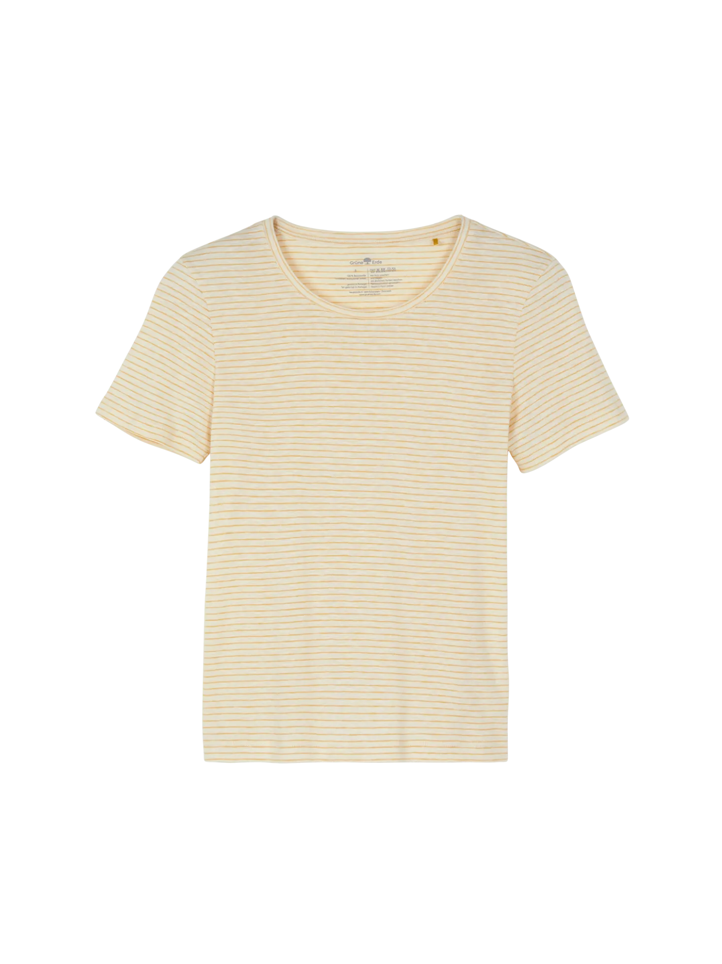 Kurzarmshirt aus Bio Baumwolle(offwhite/mango ringel, XS)