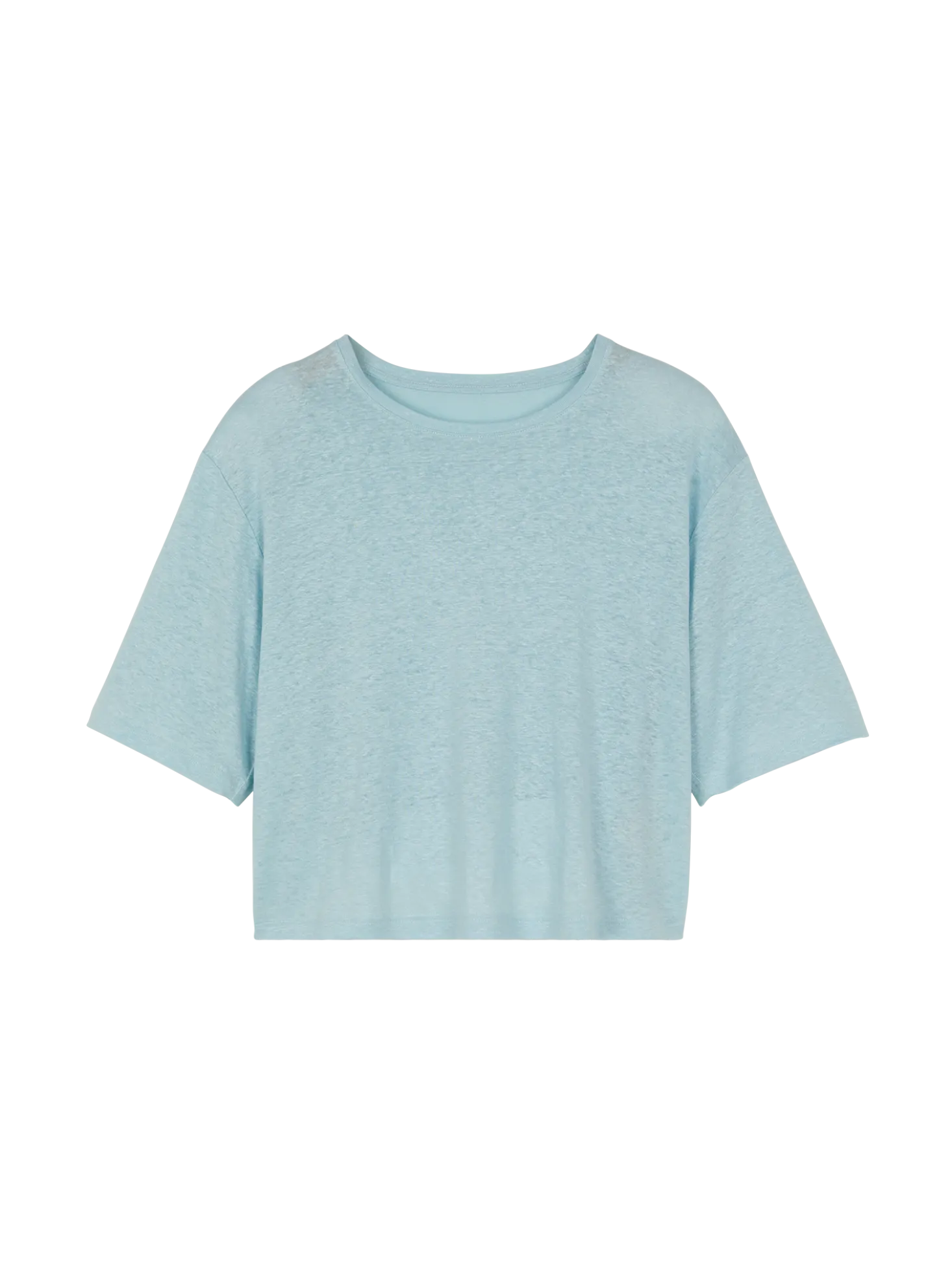 Kurzarmshirt aus Bio Leinen(aquamarine, S)
