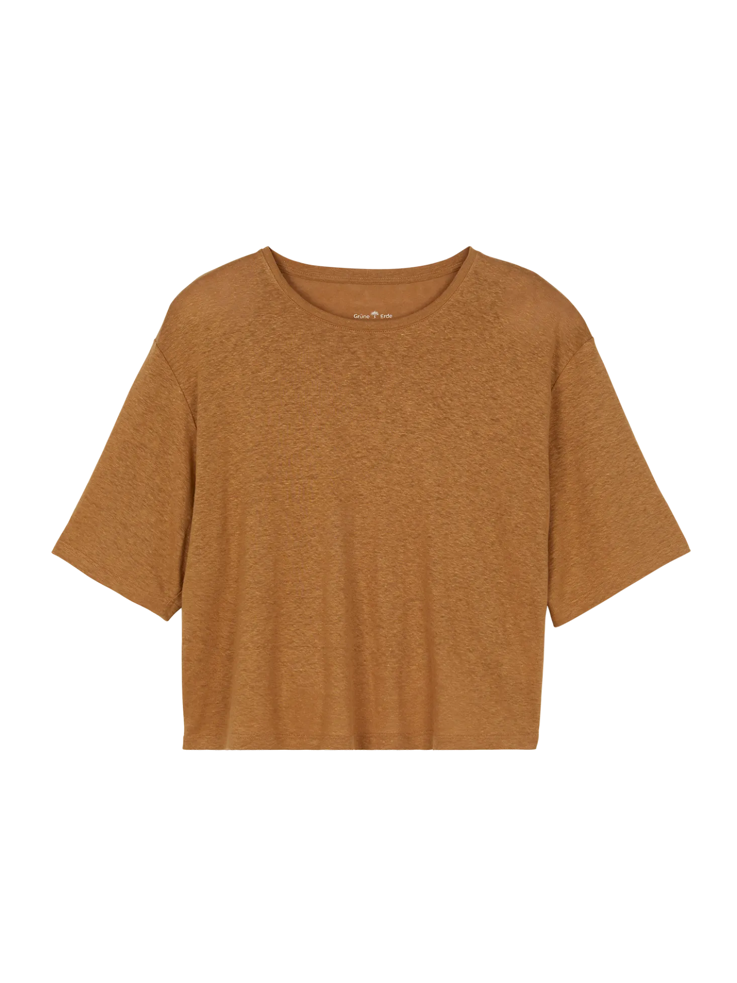 Kurzarmshirt aus Bio Leinen(antik messing, XS)
