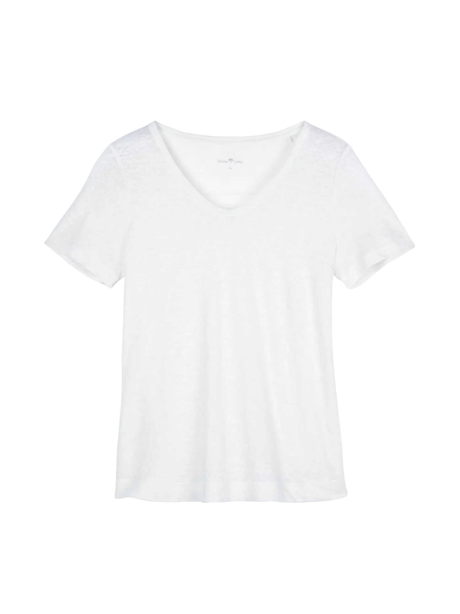 Kurzarmshirt aus Bio Leinen(weiß, 38)