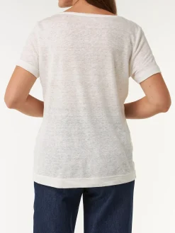 Kurzarmshirt aus Bio Leinen(weiß, 38)
