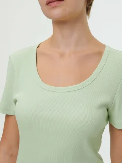 Kurzarmshirt100 % Bio-Baumwolle (pastellgrün, XS)