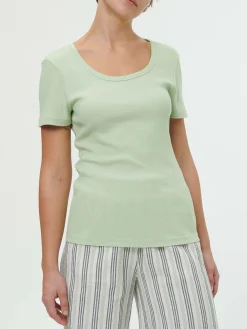 Kurzarmshirt100 % Bio-Baumwolle (pastellgrün, L)