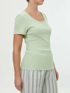 Kurzarmshirt100 % Bio-Baumwolle (pastellgrün, L)