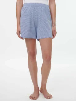Kurze Schlafhose aus Bio-Baumwolle(meerblau/weiß ringel, L)