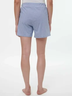 Kurze Schlafhose aus Bio-Baumwolle(meerblau/weiß ringel, L)
