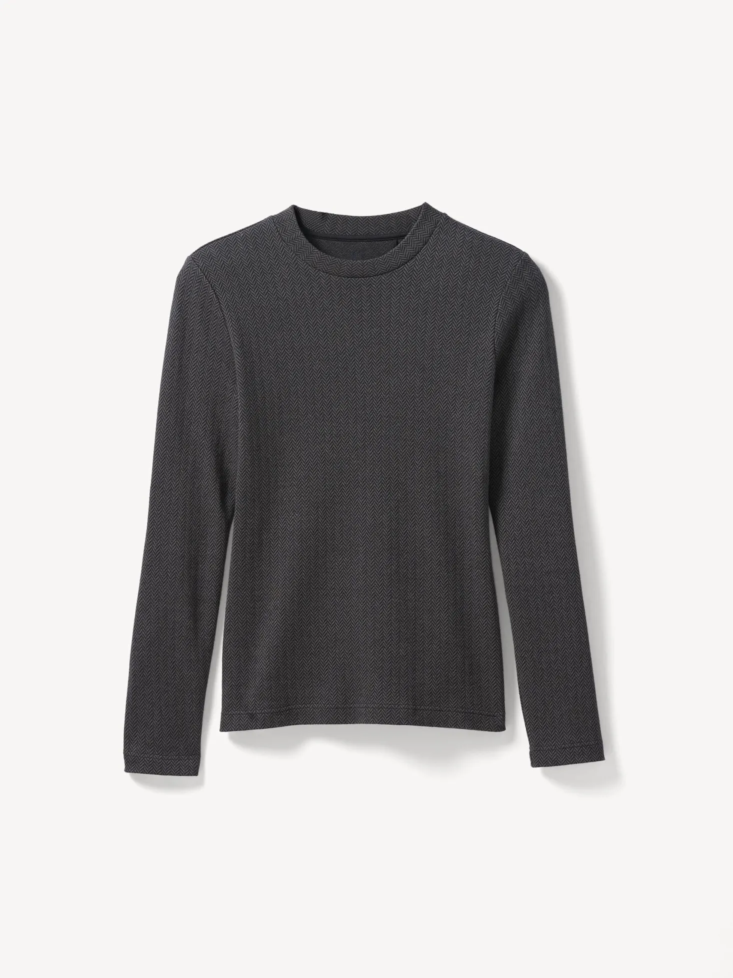 Langarmshirt aus Bio Baumwolle(schiefer/schwarz herringbone, S)