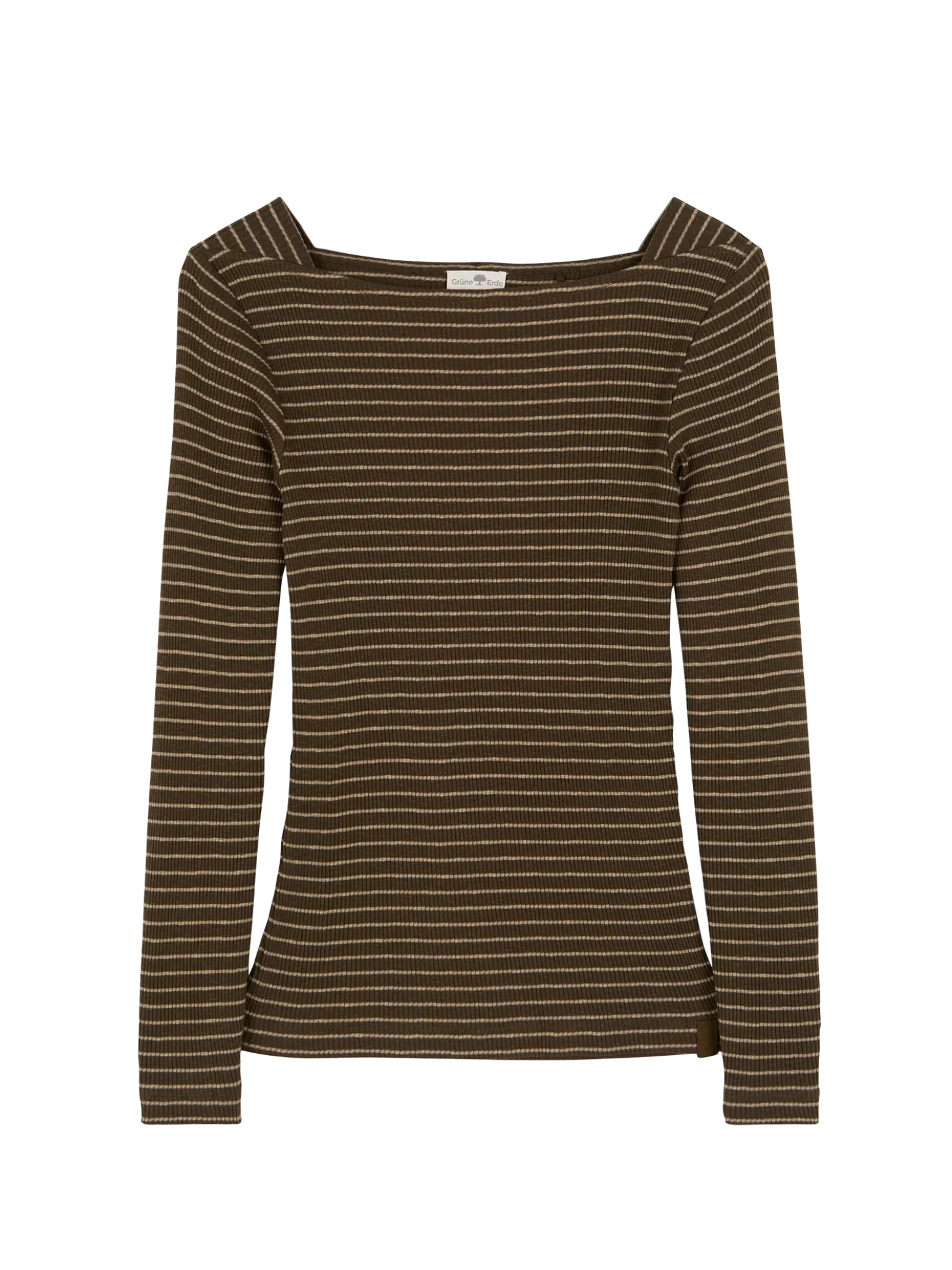 Langarmshirt aus Bio Baumwolle(kaktus/light khaki ringel, XS)