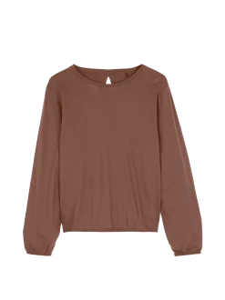 Langarmshirt aus Bio Baumwolle(cappuccino, XS)