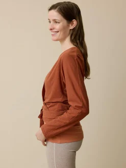 Langarm-Wickelshirt aus Bio Baumwolle/Hanf(kastanie, 36)