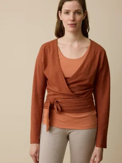 Langarm-Wickelshirt aus Bio Baumwolle/Hanf(kastanie, 36)