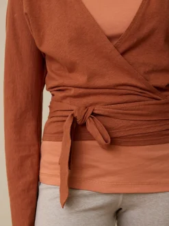 Langarm-Wickelshirt aus Bio Baumwolle/Hanf(kastanie, 36)