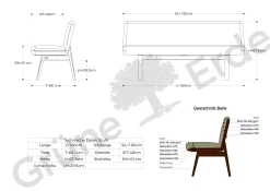 Polsterbank Ketil(Wollstoff Stavang haselnuss, 180 cm, Esche)