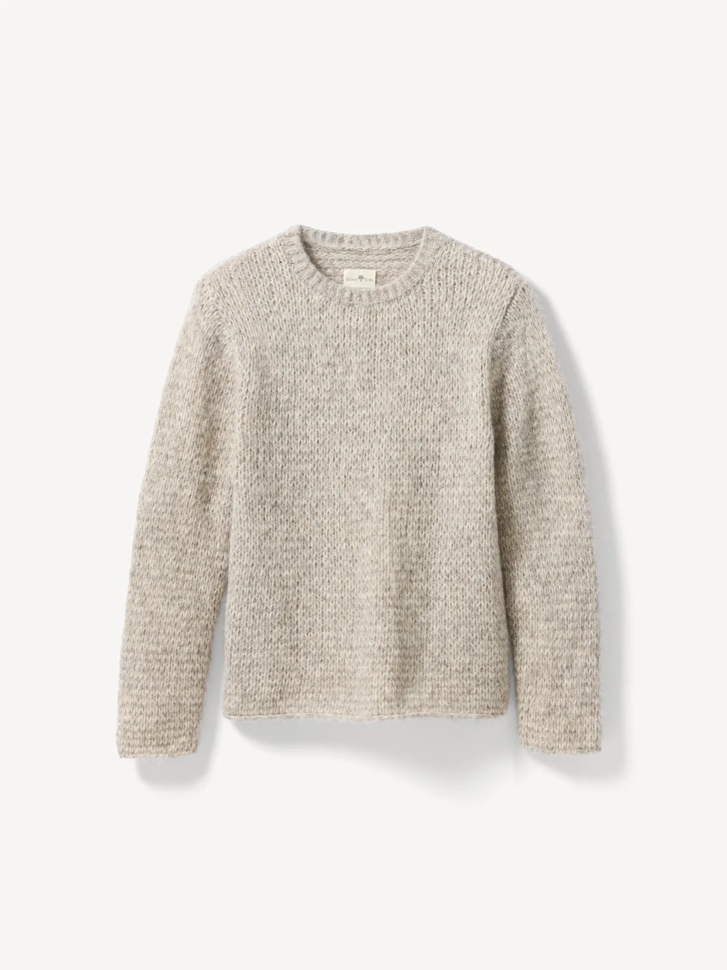 Pullover aus Alpaka und Bio Baumwolle(grau melange, L)