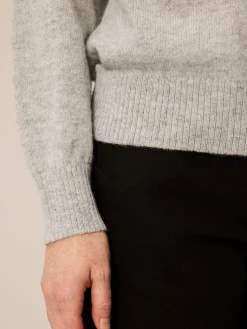 Pullover aus Alpakawolle(grau melange, XS)