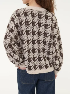 Pullover aus Alpakawolle(hahnentritt chocolate, XS)