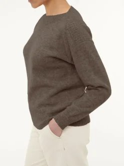 Pullover aus Alpakawolle(mokka, XS)