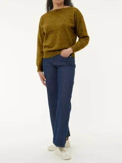 Pullover aus Alpakawolle(ocker gold, XS)