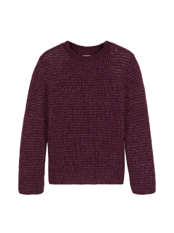 Pullover aus Alpakawolle und Bio-Baumwolle(aubergine melange, M)