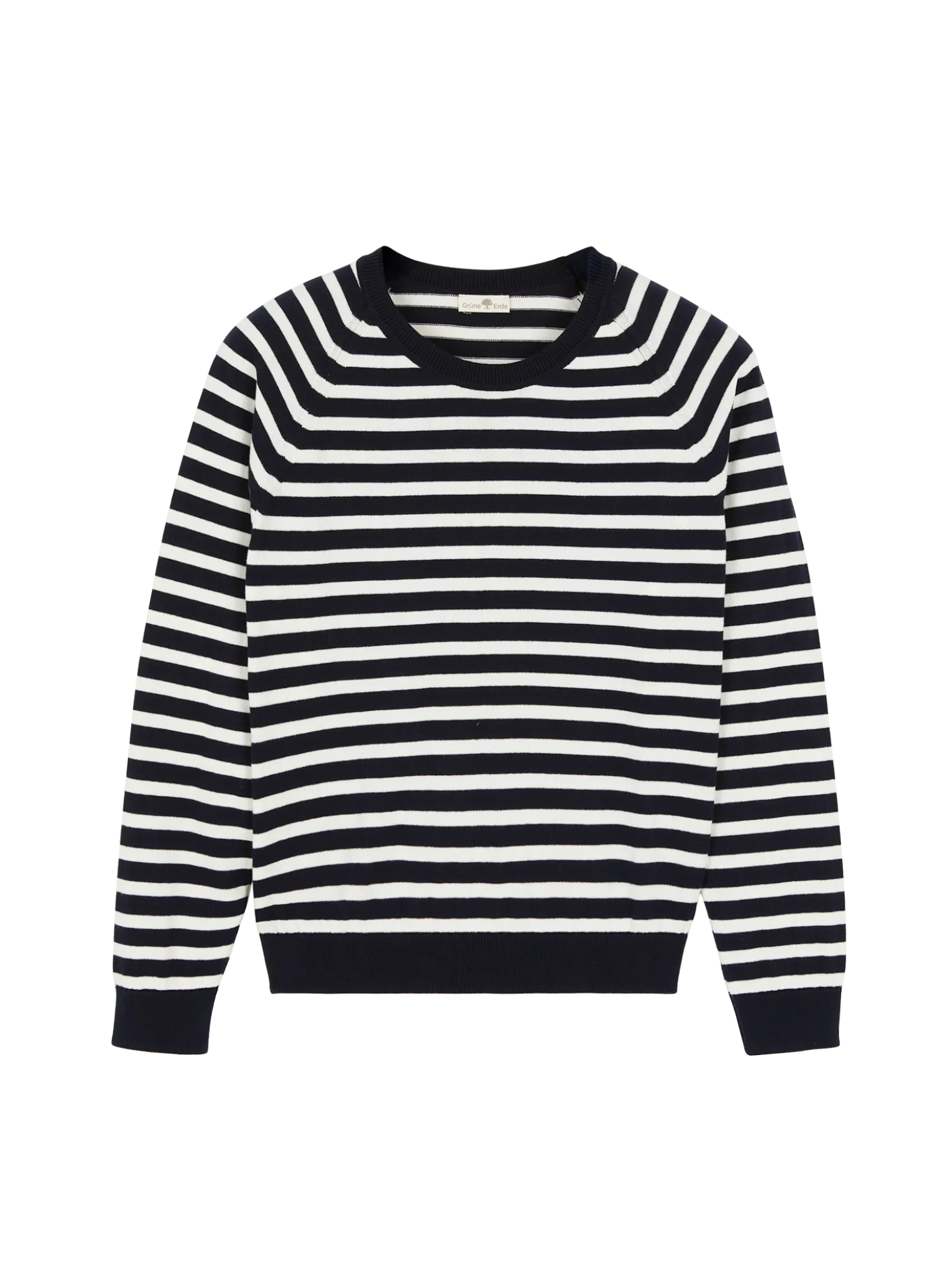 Pullover aus Bio Baumwolle(denimblau/offwhite ringel, XS)