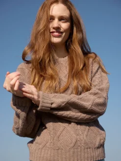 Pullover aus Bio Wolle(walnuss melange, XS)