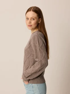 Pullover aus Bio Wolle(walnuss melange, XS)