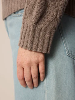 Pullover aus Bio Wolle(walnuss melange, XS)