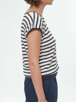 Pullunder aus Bio-Baumwolle(navy/offwhite ringel, L)