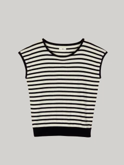 Pullunder aus Bio-Baumwolle(navy/offwhite ringel, L)